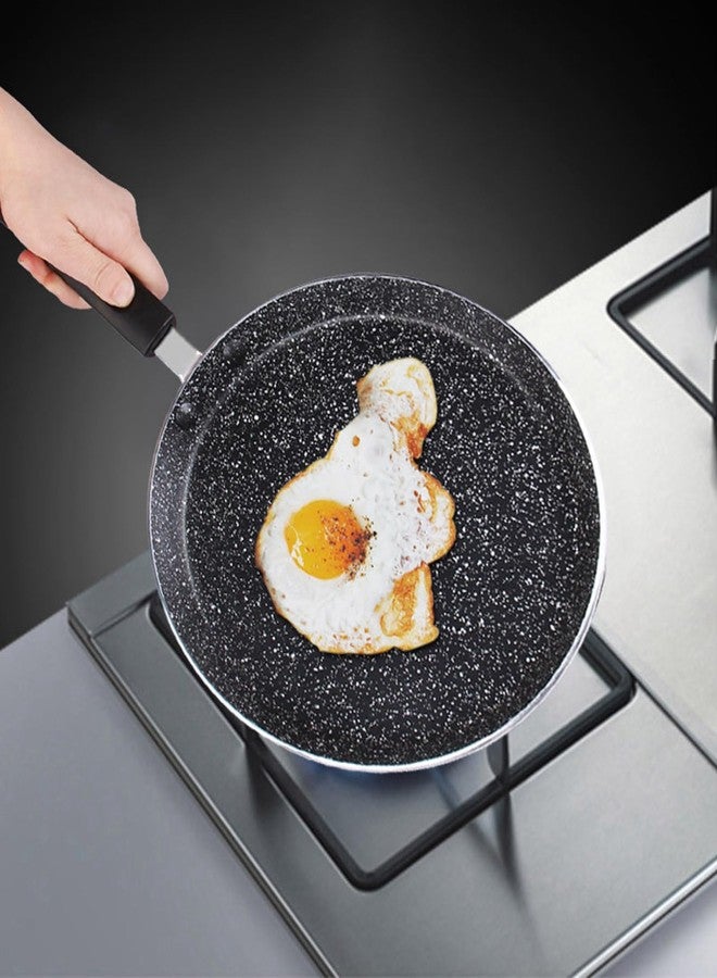 Masyrt 6 Inch Flat Bottom Frying Pan Pancake Pan Medical Stone NonStick Frying Pan for Kitchen Induction Cooker (Black) - Image 5